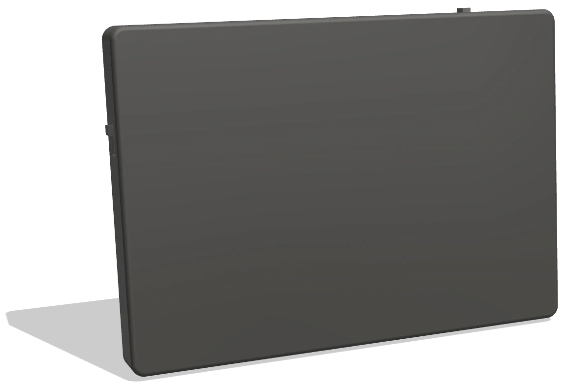 The finished case seen from behind, with its back cover on
